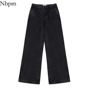 NBPM Kvinna Jeans Streetwear Women Spring Women's Clothing Black Pants Denim Trousers High Waist Baggy Pants Wide Leg 210529