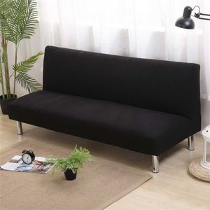 Solid Color Sofa Bed Covers Without Armrest Elastic Tight Wrap Couch Cover Stretch Flexible Slipcovers Sofa For Banquet el 211102