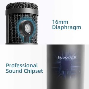 USB Streaming Podcast PC Microphone, Professional 192kHz/24bit Studio Cardioid Condenser Mic Kit