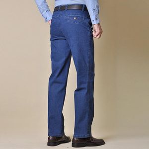 Jeans For Ladies toptan satış-Erkek kot erkek bahar artı boyutu katı yüksek düz adam sonbahar boy elastik bel pantolon bayan pantolon