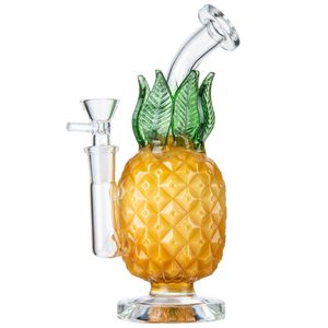 Ananas bong hookahs rakt rör 5mm tjockt glas bongs återvinning heady dab oljeplattor bubbler vattenrör vax rigg rökning hooka 14.5mm kvinnlig led med skål wp2194