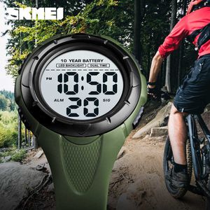 Skmei LEDデジタルウォッチ男性2time Sport腕時計男性クロノ電子アラーム時計10年バッテリーReloj Hombre 1563 Watches Q0524