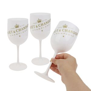 2pcs 16oz Plastic Wine Goblets Acrylic Glasses Unbreakable Champagnes Wine-Glasses 480ml Plastics WineParty Drinking Cups White Champagne Glasses Moet Cup