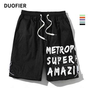 Summer Shorts Men Casual Thin Fast-drying Beach Trousers Sports Fashion Wild Beach Shorts Drawstring Letter Print Pants 5 Color H1210