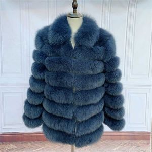 女性の本物の毛皮のコートジャケットのオーバーコート立っている襟の女性のファッション冬の暖かい純正コートの壁211220