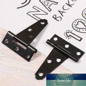 2PCS 2 Inches T Shape Rustproof Iron Light Duty Shed Hinge Gate Strap Hinge Door Gates Hinges (Black)