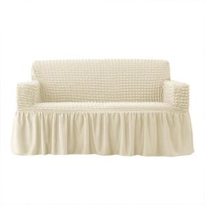 Wholesale sofa covers with skirt resale online - Chair Covers High Quality Seersucker Sofa Cover For Living Room Skirt Anti Dust Unique Soft Slipcover Couch