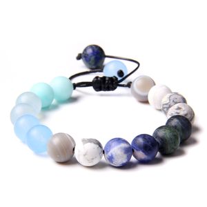 10MM Natural Stone Lava Jaspers Round Beads Braided Bracelet for Women Men Handmade Yoga Jewelry Gifts Pulseras