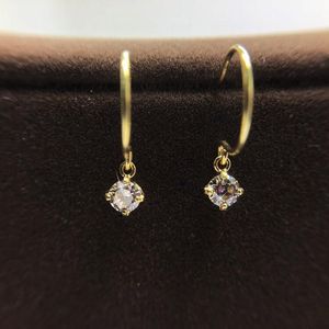 Stud Natural Diamond 18k Solid Gold Earrings Green Fine Jewelry Wedding / Engagement Walentynki Prezent Design Fashion