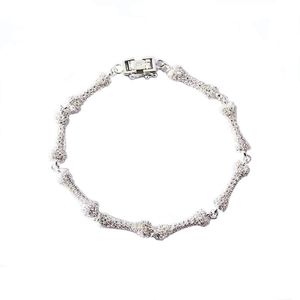 spring and summer EYEFUNNY style Chain mini bone bracelet diamond trend jewelry real gold plating couple accessories