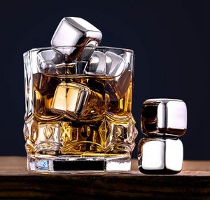 Виски Камни оптовых-Пищевая класса Whiskey Chilling Stones Cubes Coolers из нержавеющей стали Ледяное вино Камень Домашняя вечеринка Barware Cooler Drop Ship