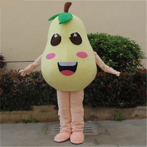 Halloween Pear Mascot Costume Top Quality Cartoon Fruit Anime theme character Carnival Unisex Adults Size Christmas Birthday Party Outdoor Outfit Suit