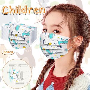 Série espacial de máscara infantil descartável impresso máscaras respiráveis ​​de pano de laço não-tecido