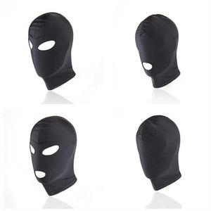 BDSM Gay Toys Maschera fetish Bondage Hood Giochi per adulti Tessuto elastico Full Head Restraint Sex Mask Hood Erotic Sex Toy For Women Men Q0818