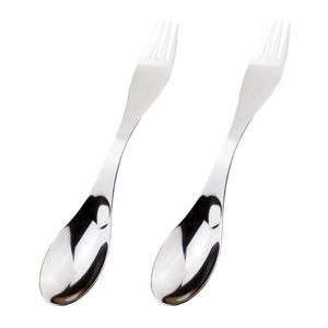 Spoons 2pcs Stainless Steel Double-ended Spork Multifunction Fork Spoon Flatware For Camping Picnic Travel