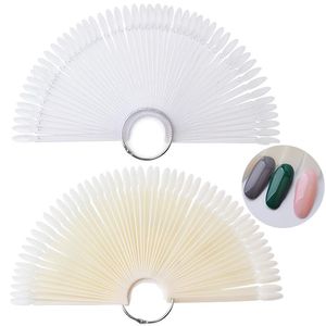 Valse nagels tips ovaal display nail art fan wiel praktijk board tip sticks dompelen poeder kleuren UV gel polish grafiek