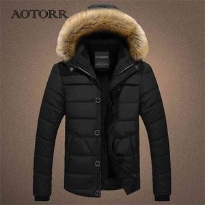 Fur Collar Hooded Parkas Men Winter Thick Men's Jacket Outwear Fashion Warm Coat Man Wool Liner Windproof Male Parka Casaco 210910