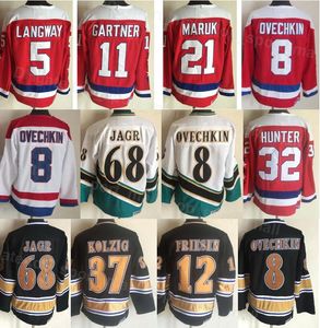 Men Vintage Retro Ice Hockey 5 Rod Langway Jersey 8 Alex Alexander 21 Dennis Maruk 11 Mike Gartner 32 Dale Hunter 68 Jaromir Jagr 12 Jeff Friesen 37 Kolzig Sport ShouDu