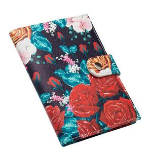 Card Holders Product Color Passport Holder Buckle Book Ear Ticket Multi card Floral Rose Bag