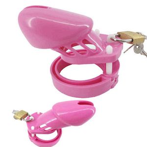 Cockrangs Rosa plast manlig kyskhetsenhet CB6000 5 Storlekspenis Ring Cockring Cage Belt Lock Vuxen Sexleksaker G7-3-5 1124