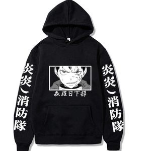 Hot Anime Hoodie Fire Force Мода Пуловер Топы с длинным рукавом Uniex Y0727