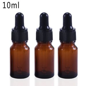 10ml bärbar flytande droppe pipettreagens tomt gult återfyllningsbar glasflaska rese kruka med droppar Professionella lagringsflaskor burkar DH3968