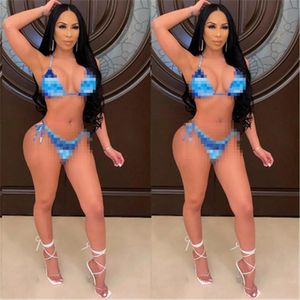 Kobiety Drukowane Drukowane Stroje Kąpielowe Moda Trend Bras Figi Split Swimsuits Designer Lato Kobieta Beach Basen Backless Bandaż Seksowne Zestawy bikini