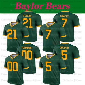 Maglia personalizzata Baylor # 5 Denzel Mims # 7 John Lovett # 10 RG3 Robert Griffin III # 12 Maglie Charlie Brewer II