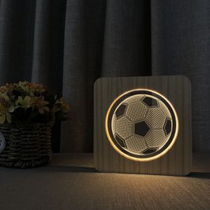 Lekka piłka nożna drewniana akrylowa lampa LED LED Creative Nordic Nowoczesny prosty stół FS A2882W