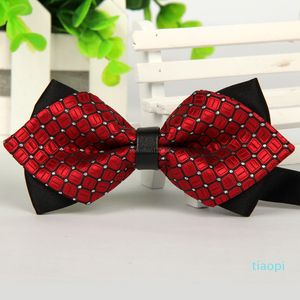 Mode-Mann-Engagement-Hochzeits-Krawatten-Kleid Eleganter einstellbarer Fliege-Plaid-Muster-Business-Anzug-Shirt Bowtie Mode Will und sandig neu