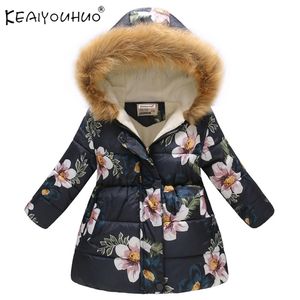 Casaco de Inverno para Meninas Casacos de Algodão Meninas Acolchoadas Roupas Crianças Para Down Jaquetas Para Meninas Quentes Crianças Outerwear 6 a 10 Anos 211023