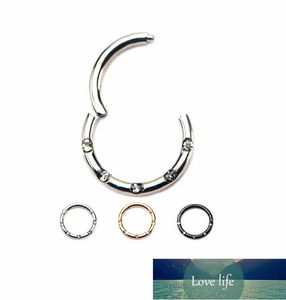 20pcs/lot Stainless Steel Gems Seamless Hinged Segment Ring Clicker Cartilage Nose/Lip Hoop Rings Septum