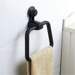 Bathroom Storage & Organization European Sucker Towel Hanger Rack Vacuum Strong Suction Cup Towels Ring Kitchen Punch Free Rag Cleaning Arra