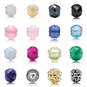 Ny 2021 100% 925 Sterling 796016 Silver Pandora Pärlor Charms Multicolor Essence Murano Glaspärlor Collocation DIY Bracelet Bangle Fina smycken