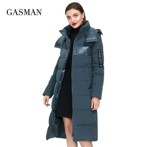 Gasman Green Fashion Brand Hooded Warm Parka Kvinnors Vinterjacka Outwear Kvinnor Kvinnor Kvinna Tjock Patchwork Puffer 003 211018