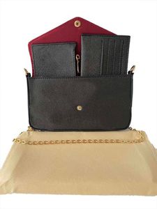 3 parçalı tasarımcı çanta, omuz çantası, çanta, aksesuarlar, kahverengi çiçekler, messenger zincir kayışı, crossbody, bayanlar flip cüzdan, toz ile debriyaj çanta