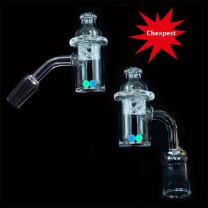 dhl free 45 90 Degrees 25mm Quartz Banger Nail with Spinning Carb Cap and ruby Terp Pearl Female Male 10mm 14mm 18mm for Dab Rig Bong