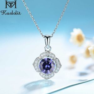 Wholesale gemstone silver pendant resale online - Tanzanite Gemstone Solid Sterling Silver Pendants Necklaces For Women Wedding Engagement Jewelry Anniversary Gift