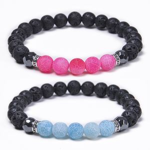 8mm pietra lavica agata resistente agli agenti atmosferici chakra braccialetto di perline braccialetto fai da te aromaterapia diffusore di olio essenziale bracciali per donna uomo yoga Buddha energia gioielli