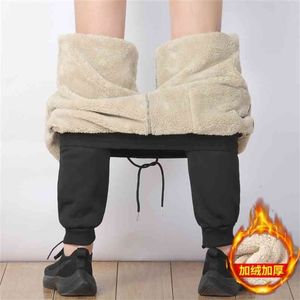 Cashmere men Pants Winter Lambskin Warm male Casual Harem Lined Fleece Trousers Autumn Sweatpants 7XL 210715