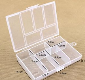 Empty 6 Compartment Plastic Clear Storage Box For Jewelry Nail Art Container Sundries Organizer RRE11296
