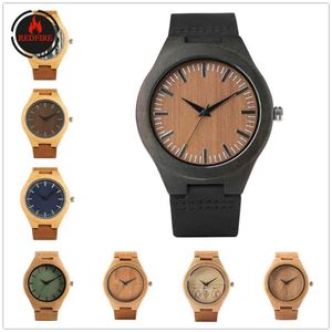 Special Deals Men's Wood Watches Natural Wooden Quartz Genuine Leather Wristwatch Hot Fashion Wooden Timepiece Gifts for Male X0625