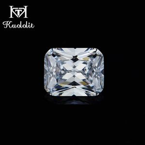 Kuololit 자연 moissanite 느슨한 보석 쥬얼리 5x7mm 복사 절단 VVS1 화이트 D 색상 솔리테어 DIY H1015