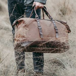 Travel Fashion Capacity Men Large Bag High Quality Canvas Outdoor Duffle Male Casual Tote Drop 202211