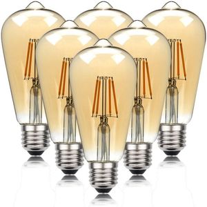 Lampor st ST64 W W W Edison LED filamentlampa lampa V E27 Vintage Antik Retro Ampoule Byt glödlampa