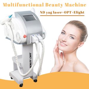 Sistema de refrigeração perfeita Multifuncional Máquina de beleza IPL Rejuvenescimento Nd Yag Laser Q-switch Tratamento de Pigmento Remoção