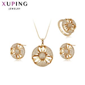 Xuping Fashion Set Nuovo arrivo Flower Style Donna Color oro placcato Set di gioielli imitazione di alta qualità 63230 H1022