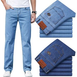 Jeans Sprin Summer Cotton Men's Stretch Jeans Classic Style Fashion Casual Business Casual Style Loose Pants 28-40 210622