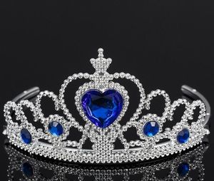 Fantasia princesa coroa cocar congelado crianças coroa plástico tiara festa de aniversário favor meninas acessórios prata resina coração coração