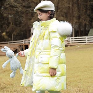 子供の暖かい子供たちの冬のダウンジャケットの女の子の服厚さの上着服パーカー本物の毛皮のコート防水スノースーツ5-16Y H0909